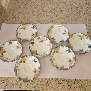 Mikasa Country Classics DC014 Fruit Pandrama Japan Set Of 7 Saucer Plates 6.5"